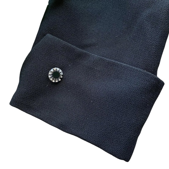 INC International Concepts Rhinestone Buttoned Snap Formal Jacket Black Size 2 - Picture 5 of 7